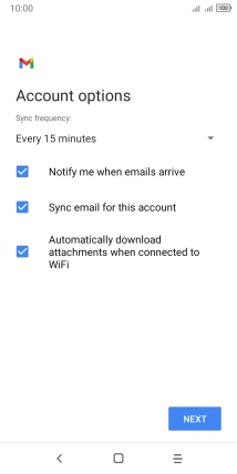 If this screen is displayed, you email account has been recognised and set up automatically. Follow the instructions on the screen to key in more information and finish setting up your email account.