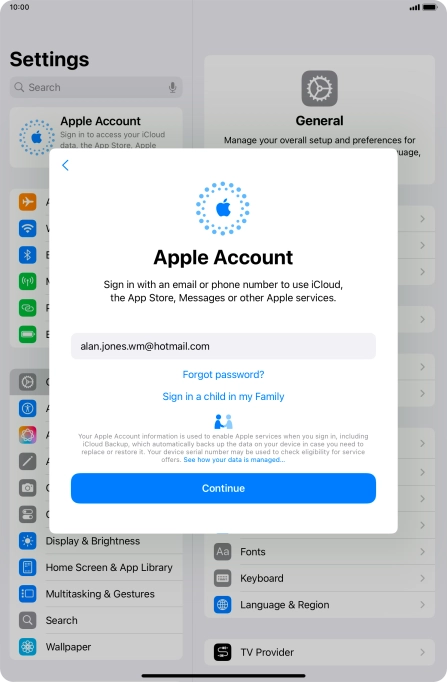 Press Continue. Press Continue.