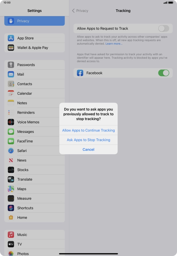 If you turn off the function, press the required setting.