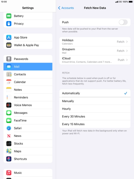 If you turn off the function, press the required setting.