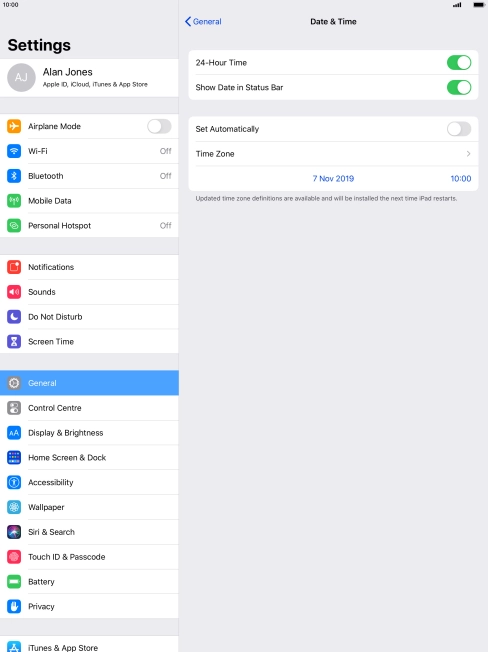 Press the indicator next to 