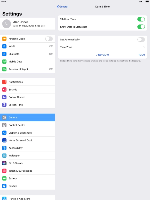 Press the indicator next to 
