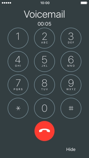 Press the end call icon to end the call.