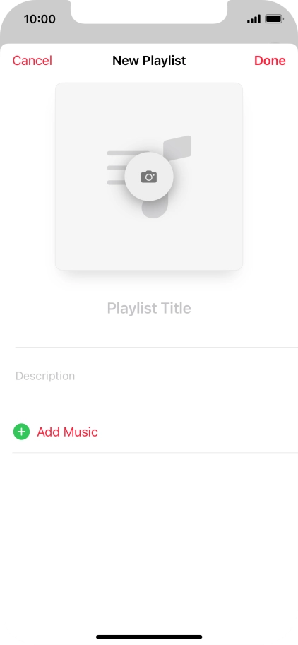 Press the text input field and key in a name for the playlist.