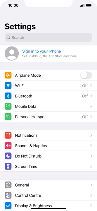 Press Sign in to your iPhone.