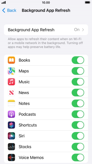 Press Background App Refresh.