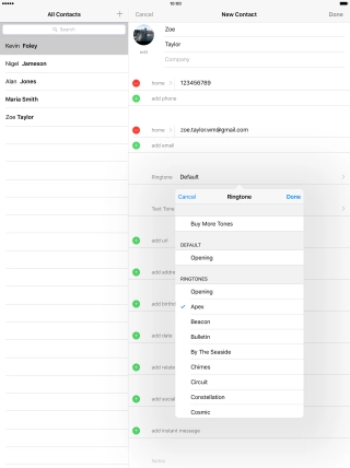 Once you've found a ring tone you like, press Done. Once you've found a ring tone you like, press Done.