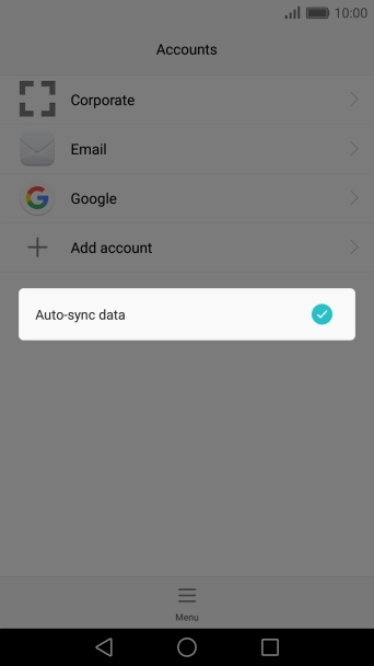 Press Auto-sync data to turn the function on or off.