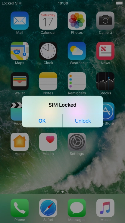 If your SIM is locked, press Unlock.