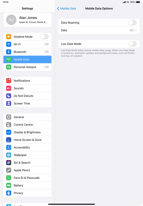 Press the indicator next to 