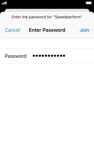 Key in the password for the Wi-Fi network and press Join.