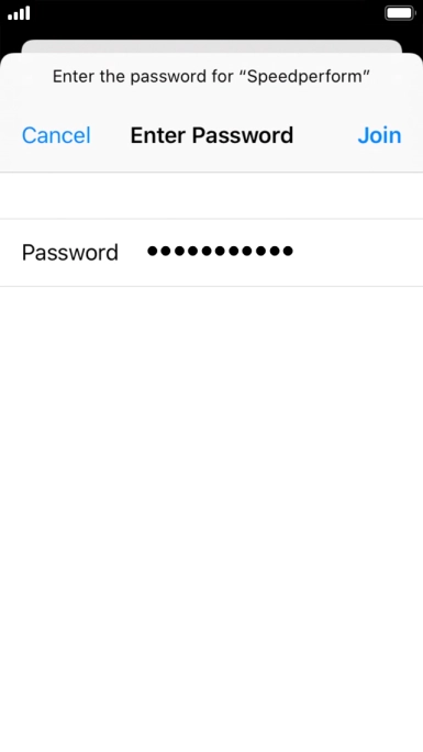 Key in the password for the Wi-Fi network and press Join.