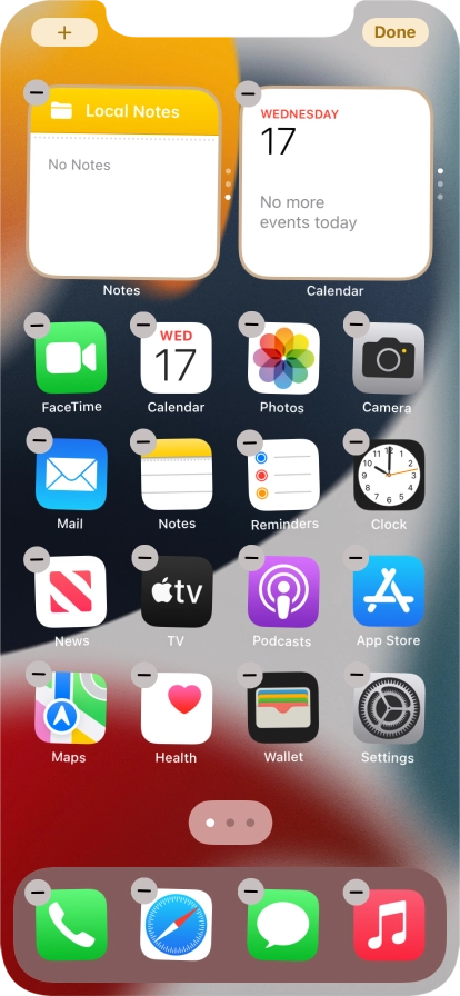 Press the home screen icon.