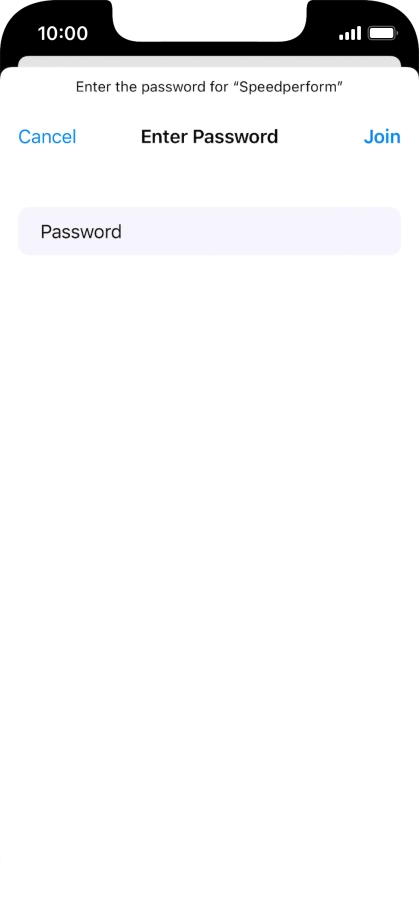 Key in the password for the Wi-Fi network and press Join.