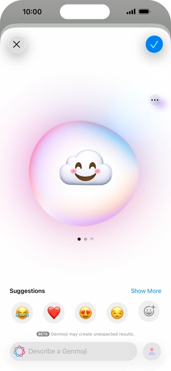 Slide your finger right or left on the screen to see the generated results.