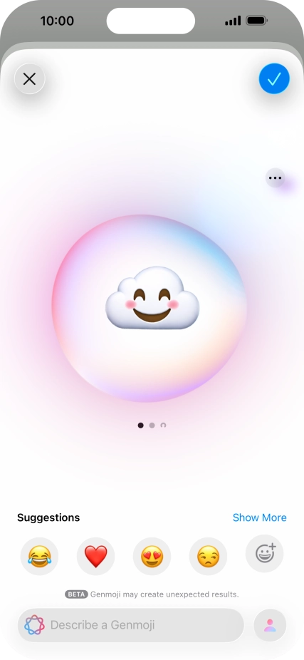 Slide your finger right or left on the screen to see the generated results.