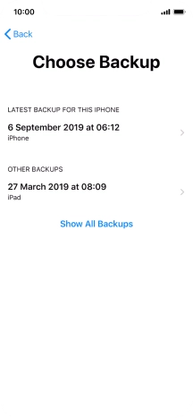Press the required backup and your phone restores the content of the selected backup. Subsequently, follow the instructions on the screen to set up your phone and prepare it for use.
