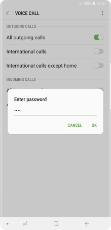 Key in your barring password and press OK. The default barring password is 0000. Key in your barring password and press OK. The default barring password is 0000.