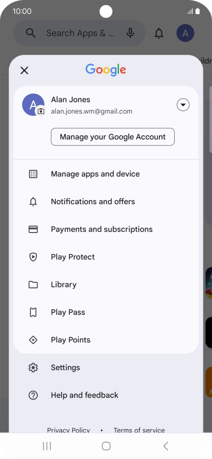 Press Manage apps and device.