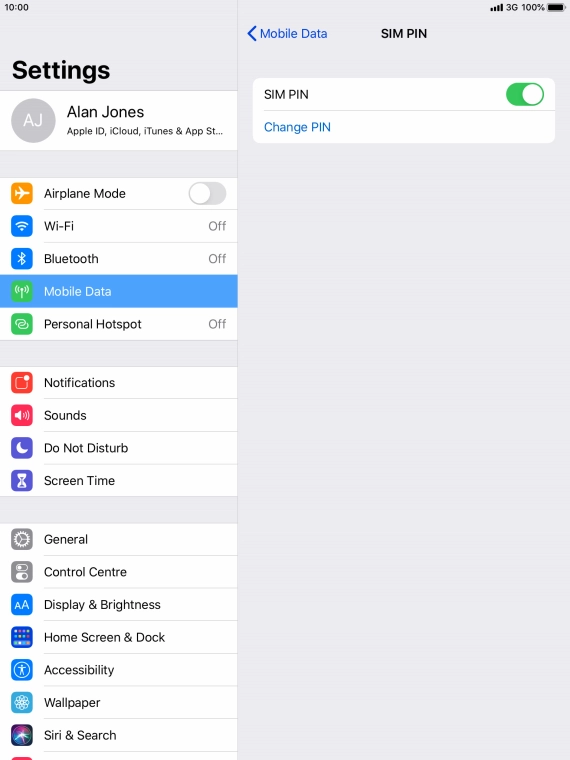Press the indicator next to 