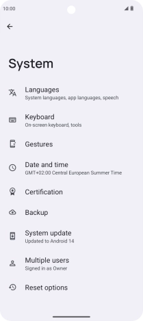 Press Reset options.