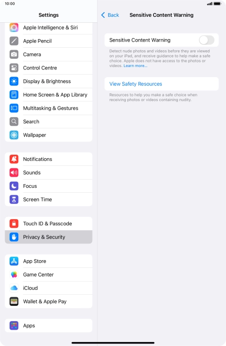Press the indicator next to 