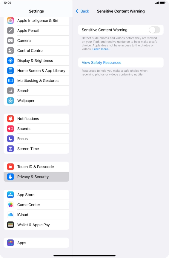 Press the indicator next to 