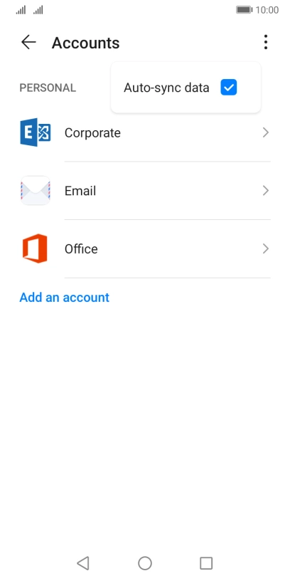Press Auto-sync data to turn the function on or off.