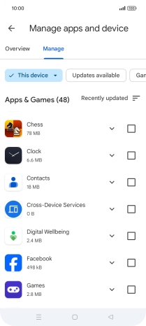Press the required app.
