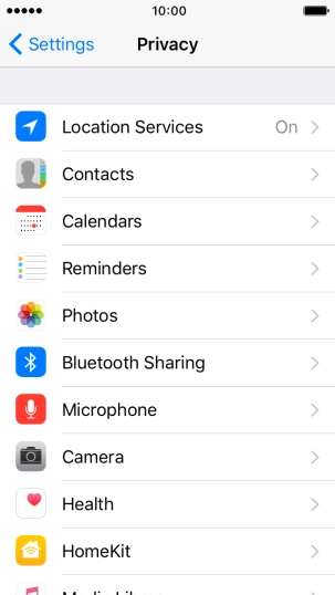 Press Location Services.