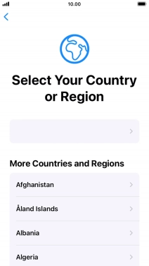 Press the required country or area.