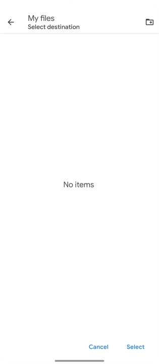 To create a new folder, press the new folder icon and follow the instructions on the screen to create a new folder.