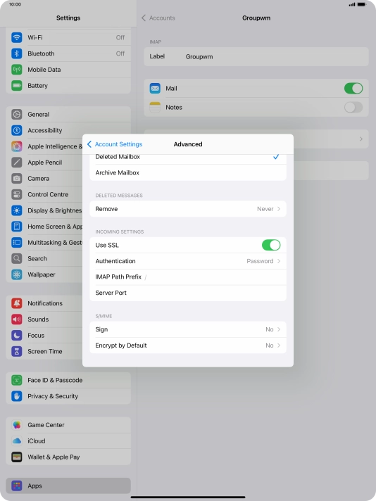 Press Authentication.