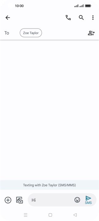 Press the send icon when you've finished your text message.