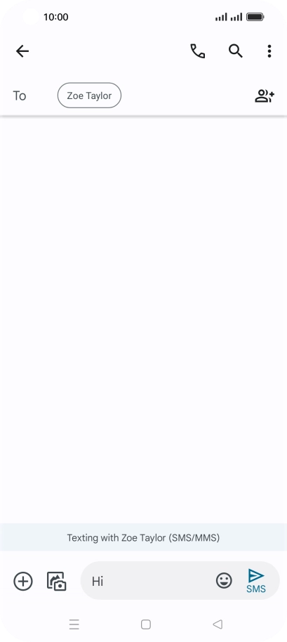 Press the send icon when you've finished your text message.