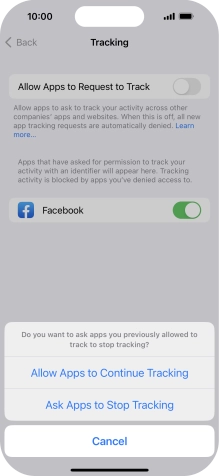 If you turn off the function, press the required setting.
