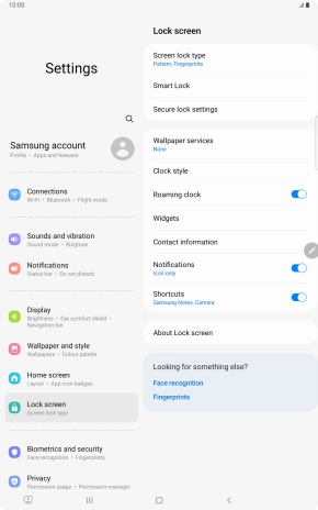 Press Screen lock type and key in the additional lock code you created earlier.
