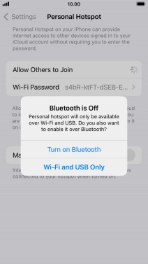 If Wi-Fi is turned on, press Wi-Fi and USB Only.