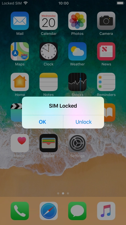 If your SIM is locked, press Unlock.