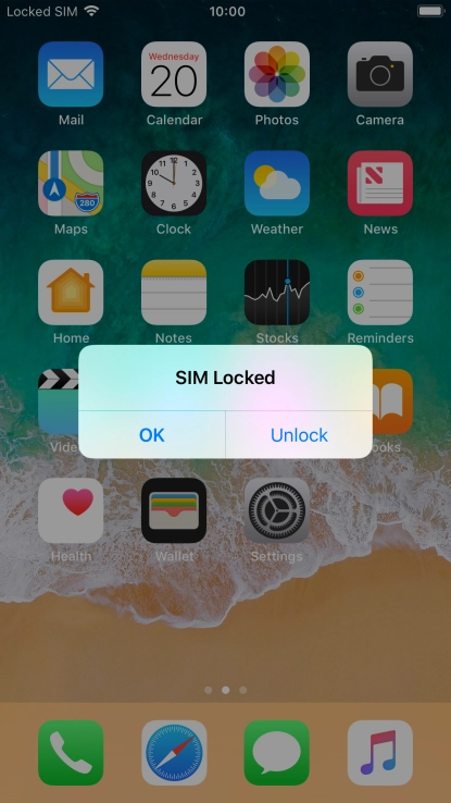 If your SIM is locked, press Unlock.