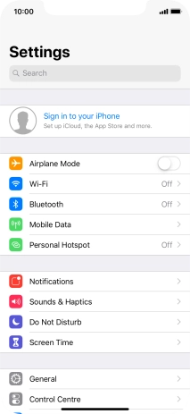 Press Sign in to your iPhone.