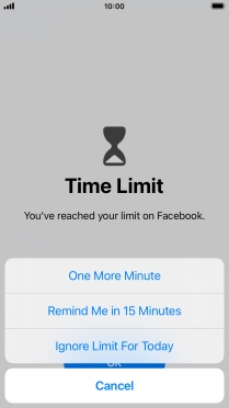 Press the required setting.