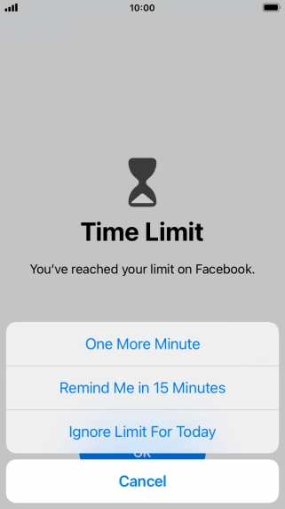 Press the required setting.