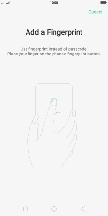 Follow the instructions on the screen to create the phone lock code using your fingerprint.