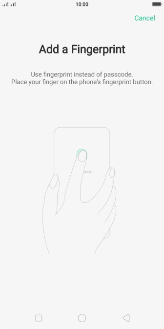 Follow the instructions on the screen to create the phone lock code using your fingerprint.