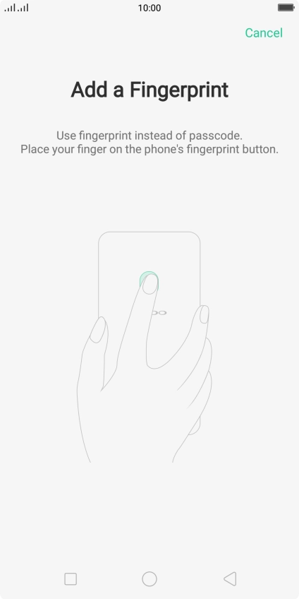 Follow the instructions on the screen to create the phone lock code using your fingerprint.
