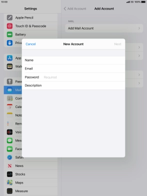Press Password and key in the password for your email account. Press Password and key in the password for your email account.