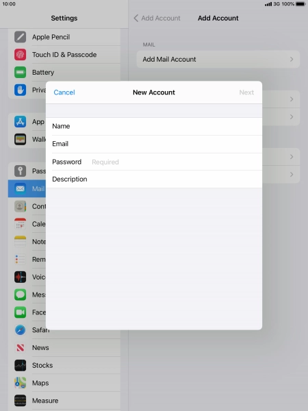 Press Password and key in the password for your email account. Press Password and key in the password for your email account.