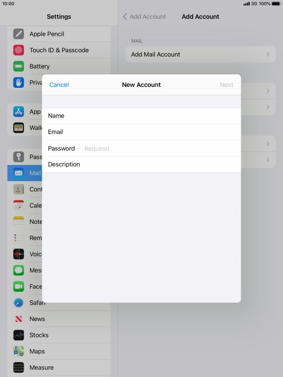 Press Password and key in the password for your email account. Press Password and key in the password for your email account.