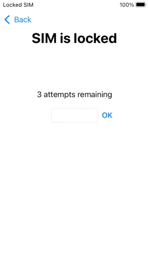 If your SIM is locked, key in your PIN and press OK.